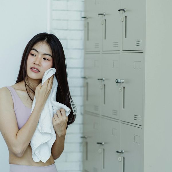 Person feeling refreshed and energetic after a light workout.